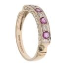 9ct Yellow Gold Ruby And Cubic Zirconia Half Eternity Ring