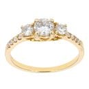 18ct Yellow Gold 0.90ct Diamond Trilogy Ring by Anya Belle