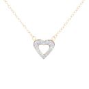 9ct Yellow Gold Crystal Heart Pendant and Chain 18"