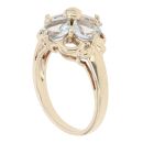 9ct Yellow Gold Cubic Zirconia Floral Ring