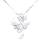 9ct White Gold Diamond Heart Pendant Necklace