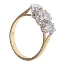 18ct Yellow Gold Three Stone Cubic Zirconia Ring