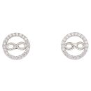 Silver Cubic Zirconia Infinity Circle Stud Earring by Icesia
