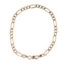 9ct Yellow Gold Figaro Bracelet 8"