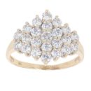9ct Yellow Gold Cubic Zirconia Cluster Ring