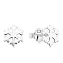 Silver 7x8mm Snowflake Stud Earrings