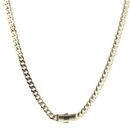 14ct Yellow Gold Monaco Curb Classic Plain Lock Chain 18"