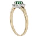 9ct Yellow Gold Cubic Zirconia and Green Gemstone Cluster Ring