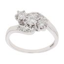 9ct White Gold 0.25ct Brilliant Cut Diamond Trilogy Ring