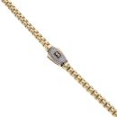 14ct Yellow Gold Monaco Cube Pave Lock Chain 26"