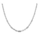 Silver Stars And Bars Chain 18" By Icesia