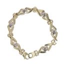 9ct Yellow And White Gold Fancy Bracelet 7.5"