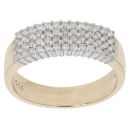 9ct Yellow Gold 0.50ct Brilliant Cut Diamond Four Row Ring