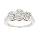 9ct White Gold 1.00ct Diamond Cluster Ring