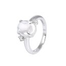 Sterling Silver Moonstone Cubic Zirconia Ring