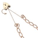 9ct Yellow Gold Heart Lock Charm Bracelet 7"