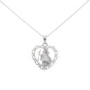Silver St Christopher Heart Pendant And Chain 18" by Icesia