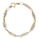 14ct Yellow And White Gold Greek Key Bracelet 8"