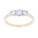18ct Yellow Gold 0.60ct Diamond Trilogy Ring