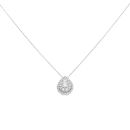 9ct White Gold 0.50ct Brilliant Cut Diamond Cluster Pendant And Chain 20"