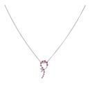9ct White Gold Ruby and 0.01ct Diamond Fancy Pendant and Chain 18"
