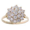 9ct Yellow Gold Cubic Zirconia Cluster Ring