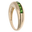 14ct Yellow Gold Green Gemstone Five Stone Ring