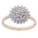 9ct Yellow Gold Cubic Zirconia Cluster Ring