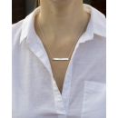 Sterling Silver Personalised Bar Engraved Necklace