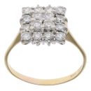 18ct Yellow Gold 1.10cts Brilliant Cut Diamond Cluster Ring