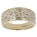 9ct Yellow Gold 0.05ct Diamond Celtic Ring