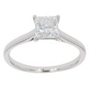 18ct White Gold 1.00ct Princess Cut Diamond Solitaire Ring
