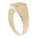 14ct Yellow Gold Patterned Card Symbols Signet Ring