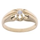 9ct Yellow Gold Cubic Zirconia Signet Ring