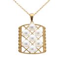 9ct Yellow Gold Pearl Pendant and Chain 18"