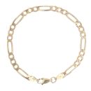 9ct Yellow Gold Figaro Bracelet 7"