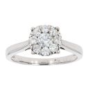 9ct White Gold 0.50ct Diamond Cluster Ring