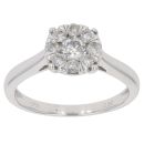 9ct White Gold 0.50ct Brilliant Cut Diamond Cluster Ring