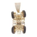 9ct Yellow Gold Cubic Zirconia Quad Bike Pendant