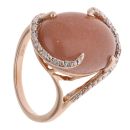 9ct Yellow Gold Goldstone and 0.05ct Diamond Ring