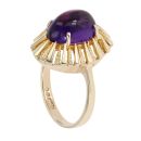 9ct Yellow Gold Amethyst Cabochon Dress Ring