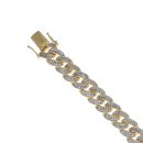 Silver Gold Plated Cubic Zirconia Cuban Bracelet 8.5"