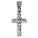 9 Carat Yellow Gold 9pts Pave Set Cross