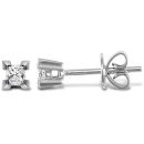 18 Carat White Gold 25pt Princess Cut 4 Claw Diamond Stud Earrings