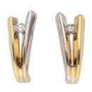 18ct Yellow And White Gold 0.15ct Diamond Half Hoop Earrings