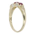 9ct Yellow Gold Ruby and 0.02ct Diamond Fancy Ring