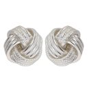 Silver Knot Stud Earrings by Icesia