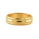 22ct Yellow Gold Band Ring With Lines