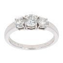 18ct White Gold Diamond 1.40ct Trilogy Ring