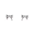 Silver CZ Bow Earrings